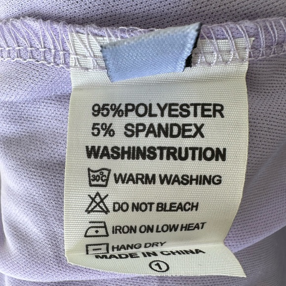 EUC, like new, lavender w/ black mesh layover crop tank, eyelet front closure - Picture 3 of 4